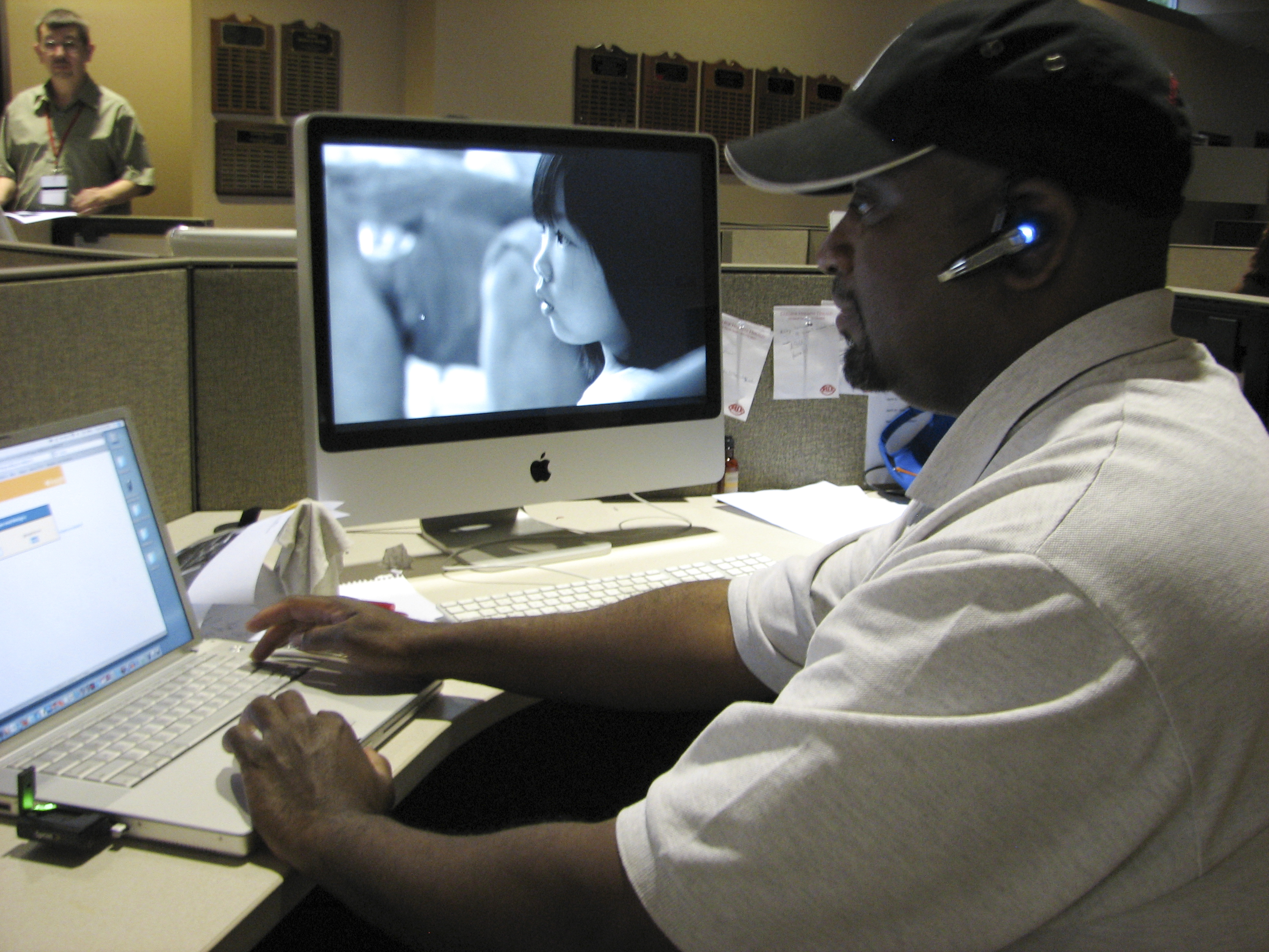 Sam Upshaw spent the day working with students and helping with photo production.