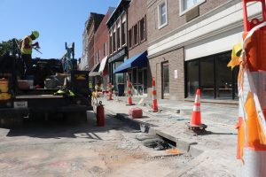 Construction takes place in the square to improve the sidewalks.

Photo By Henri Aboah/Louisville Male High School